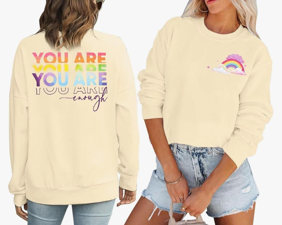 Women Inspirational Pull Over Sweater Shirt 2XL