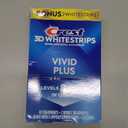 Crest 3D Whitestrips Vivid Plus, Teeth Whitening Strip Kit, 10 Treatments + 2 Bonus Treatments (Each with 1 Upper/1 Lower Strip), 24 Strips, 8 Levels Whiter, Teeth Whitening Kit