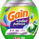 Gain Flings Laundry Detergent Pacs with Odor Defense, 112 Count, Super Fresh Blast Scent, HE 3in1 with Febreze and Oxi