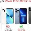 NITITOP Compatible with iPhone 13 Pro Case Cute Mirror Bow Love Heart Pattern for Women Girls Ribbon Design Shockproof Silver Protective Phone Cover - Pink Bow