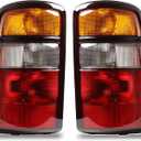 Tail Lights Compatible With 2000-2006 Chevy Tahoe Suburban GMC Yukon YuKon XL 1500 2500 Driver and Passenger Side Black Edge w/o Bulbs Replace 15224278,15224279