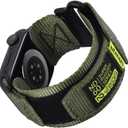 Nereides Compatible with Apple Watch Band Ultra 3/2/1, Nylon Sports Strap with Woven Design for 49mm(L, Army Green)