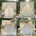 10 ft x 10 ft Wrinkle Free Ivory Backdrop Curtain for Wedding Parties, Polyester Ivory Photo Backdrop Drapes 2 Panels 5x10ft for Baby Shower Photoshoot Engagement Birthday Party Photography Background