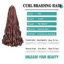 French Curl Braiding Hair, 18 Inch 8 Packs Pre Stretched Wave Braiding Hair Extensions Bouncy Loose French Curl Crochet Braids for Black Women (33#, 18 Inch)