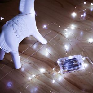 Mikasol Led String Lights, 4 Packs Mini Battery Powered Copper Wire Starry Fairy Lights, Battery Operated String Lights for Bedroom, Christmas, Parties, Wedding, Decoration (10m/33ft Cool White)