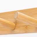 Wall Mounted Coat Rack, 5-Pegs Bamboo Entryway Hat Rack for Wall, Hooks for Hanging Coats and Jackets, Bathroom Kitchen Towel Rack Wall Hangers for Clothes Towel Hats Jackets