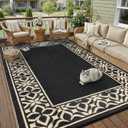 PureCozy 10x14 Outdoor Rug Black Beige Geometric
Waterproof, Reversible, Large Patio Rug for Deck, Porch, Camping, RV, Plastic Straw Outdoor Carpet