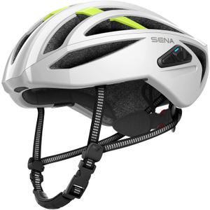 Sena R2 / R2 EVO / (Alexa Built-in) only R2X, Smart Bluetooth and Mesh Intercom Communications Road Cycling Helmet (Medium, Matte White)