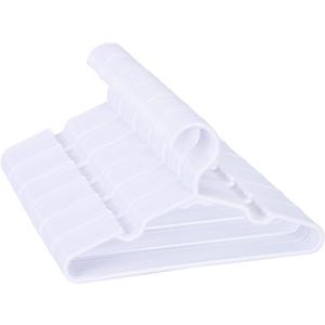 Baby Kids Hangers for Closet - 11.4 Inch 100 Pack Plastic - Children Infant Toddler Hangers for Clothes (White)