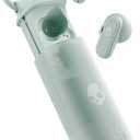 Skullcandy Dime Evo Wireless Earbuds, Bluetooth Headphones, Noise Isolating Fit, Up to 36 Hours Battery, Microphone for iPhone Android, Easy Carry with Clip-Anywhere Case - Preppy Sage