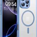 TOCOL for iPhone 16 Pro Max Phone Case Compatible with Magsafe Full Camera Protection Drop Protection Magnetic Translucent Matte Back Bumper Phone Case for 16 Pro Max 6.9-Inch (Light Blue)