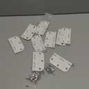 Design House Door Hinge, 3.5 in x 3.5 in, 5/8 in Radius, Interior, Rounded Steel, Removable Pin, Pre-Lubricated, Easy to Install, White Finish, 9 Pack, 189829