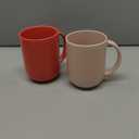 12 oz Ceramic Coffee Mugs, Set of 2 - Satin-Matte Finish, Minimal Modern Design, Comfort-Grip Handles, Microwave & Dishwasher Safe, Handmade in Korea (Pink & Rose)