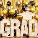 HILAVO Grad Marquee Letters 3FT for 2026 Graduation Decorations, White Large Light Up Letters Graduation Cap Grad Letter with Lights for Class of 2026 Preschool High School College Grad Party