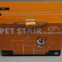 Zerbuger Dog Stairs with Storage 18" H, 3Step Wider Dog Steps for Small/Medium/Large Old Dogs Cats, Folding Sturdy Pet Stairs Climbing Bed or Couch, Ramp for Car Up to 200 lbs (Beige, No Condo)