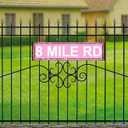 8 MILE RD Sign Rustic Street Metal Sign for Home Patio Garden Bar Farm House Garage Wall Decor Pink Tin Signs 16 X 4 Inch