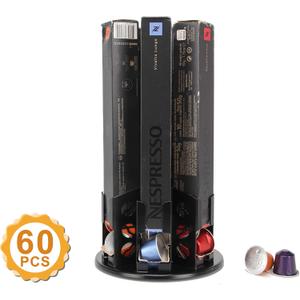 FlagShip Nespresso Originalline Pod Holders Nespresso Capsules Dispenser Holder Storage Stand Carousel Capsules Rack (60 Pods)