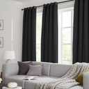 100% Blackout Curtains for Bedroom, Double Layer Black Curtains, Black Out Curtain 84 inch Long with Sheer Overlay for Living Room, Room Darkening Window Drapes with Grommet, 52" W x 84" L