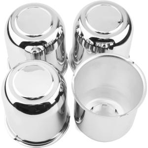 4Pcs 3-3/4 in Trailer Wheel Center Caps Fit 3-3/4" Center Bore Truck Trailer RV SUV Wheels Rims, 3.74in Carbon Steel Hub Caps (Chrome Silver)
