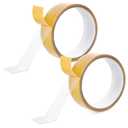 2 Roll Heavy Duty Double Sided Tape, 1In x 16.5FT Double Sided Fabric Tape, Multifunctional Clear Tape for Clothes Carpets Art Crafts, High Stickness