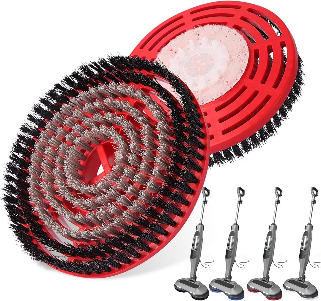 2PC S7001 Enhanced Replacement Brush Heads for Shark S8201/S7000 Series, for Deeper Cleaning of Hard Floors with Shark Steam Mops (Black Grey)