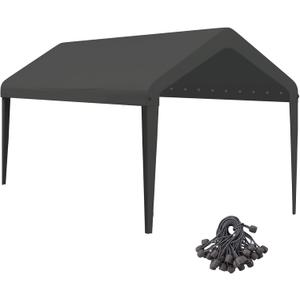 Canopy Replacement Cover, Carport Replacement Canopy Top Cover for 10' x 20' Frame, 800D Heavy Duty Waterproof & UV Protected Car Canopy with Ball Bungees (Frame is not Included) (Dark Gray)