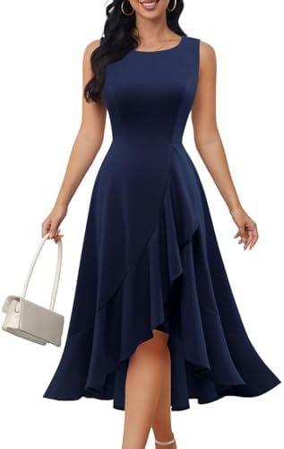 DRESSTELLS Women's Cocktail Party Formal Wedding Guest Church Dresses, Modest Graduation Prom Evening Dress 2 XL