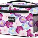 BEIMILY Lunch Bag for Women/Men,Reusable Lunch Box Small Lunch Bag Soft Sided,Leakproof Cooler Bag for Office Work Picnic Beach with Adjustable Shoulder Strap (lily flower)