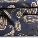 Superior Paisley Flannel Cotton Duvet Cover Set, Warm Fuzzy Comforter Cover, Floral Bedding Essentials, Secure Button Closure, Includes 1 Duvet Cover, 2 Pillow Shams, King/ California King, Navy Blue