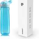 DEARART 26oz Sky Blue Water Bottle Without Straw Wide Mouth, AUTOSEAL BPA FREE Leakproof Clear Bottle Has Handle, Easy Carried, Suit School Office Gym Yoga Sports etc.