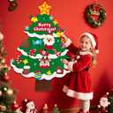 gjulrfu 3ft DIY Felt Countdown to Christmas Advent Calendar 24 Ornaments, Wall Hanging Christmas Tree for Christmas Party Decor, Felt Toddlers Kids Home Door Wall Decoration for Home, Parties (Green)