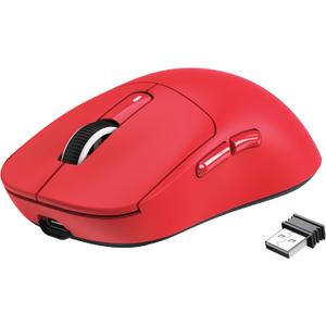 ATTACK SHARK X3 Wireless Gaming Mouse, 49g Ergonomic Computer Mouse, Triple Modes PAW3395 26K DPI Optical Sensor, 200h Battery Life, Programmable Buttons, Gaming Accessories for PC/Laptop/Mac (Red)