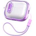 RFUNGUANGO AirPods Pro 2 Case with Safety Lock Soft TPU, Clear Purple | Compatible with Apple AirPods Pro (1st/2nd generation) Case with Cleaner Kit & Lanyard, Shockproof