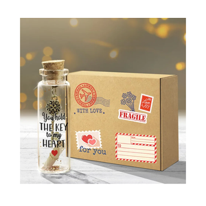 Valentines Day Christmas Gifts For Her Him - You Hold the Key to My Heart, Anniversary Wedding Gift Ideas, Romantic I Love You Gifts For Girlfriend Boyfriend, Wife & Husband, Message In A Glass Bottle