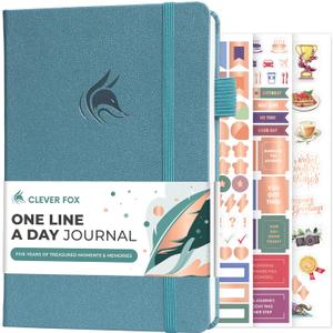 Clever Fox One Line A Day Journal  5-Year Memory Notebook  Daily Time Capsule Diary for Women & Men Five-Year Day-by-Day Planner (Aquamarine)