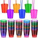 36 Pack Shot Glass Necklaces Bulk, Plastic Shot Glass on Beaded Necklace Colorful Shots Necklace Cups Bulk for Bachelorette Carnival Party Birthday Wedding Supply Festival Party Favor