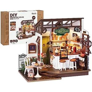 Rolife Coffee Shop Miniature Dollhouse Kit with LED Lights - DIY Crafts for Adults, Birthday Gifts and Hobbies Rolife Coffee Shop Miniature Dollhouse Kit with LED Lights - DIY Crafts for Adults, Birthday Gifts and Hobbies