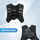 ZELUS Weighted Vest, Weight Vest with Reflective Stripe for Workout, Strength Training, Running, Fitness, Muscle Building, Weight Loss, Weightlifting, Black(30 lb)