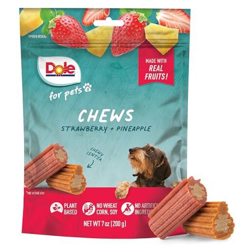Dole Freshly Fetched Dog Chews, Strawberry & Pineapple Flavored Dog Treats, 7oz, No Wheat, Corn, Soy, Artificial Flavors, Colors, or Preservatives, Set of 3 BB 2/7/27