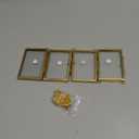 4PCS Glass Frame for Pressed Flowers, 2x3 Inch Brass Hanging Photo Frame Double Glass Frame with Chain DIY Vintage Home Decor (Vertical style, Gold)