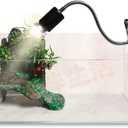 UVA/UVB Reptile Ceramic Heat Lamp - Pet Heating Bulb Holder Clamp - 110V-130V (White)