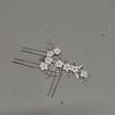 Casdre Flower Bridal Hair Pins Pearl Bride Wedding Hair Accessories Rhinestone Hair Piece for Women and Girls(Pack of 3) (A Silver)