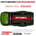 Soft Tri Fold Truck Bed Tonneau Cover for 2024-2026 Ranger 5FT Bed | (61") No Drilling,All Weather Protection,Anti-Theft Security,Quick-Folding Lock System Ford Ranger Accessories