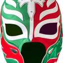 Three Mask | Genuine Mexican Luchador Mask (Pro-Fit Adult Size) | Authentic Lucha Libre Wrestling Mask | Made in Mexico | Green & Red