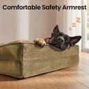 OhGeni Orthopedic Dog Bed Couch Big Cat Sofa for Extra Large Sized Pets with Memory Foam, Machine-Washable Waterproof Removable Cover, Soft Comfortable Fabric, 44-inch (Brown)
