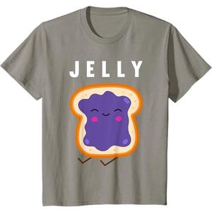 Peanut Butter and Jelly Best Friend Matching T-Shirt (4T, Slate Grey)