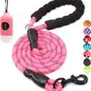 BAAPET 2/4/5/6 FT Dog Leash with Comfortable Padded Handle and Highly Reflective Threads for Small Medium and Large Dogs (6FT-1/2'', Pink) (1/2'' x 6 FT (18~120 lbs.))