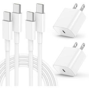 iPhone 17 16 15 Fast Charger, 20W USB C Charging Block for Apple iPhone 17 Pro Max/17 Air/16 Pro/15 Plus, iPad 12/11 inch/Mini/6 Gen,Wall Plug Power Adapter Cube Brick/6ft Type C to C Cable Cord Long