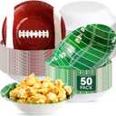 50 Pcs 16 oz Football Paper Bowls Football Party Snack Bowls Supplies for Game Day Hot Cold Soup Salad Dessert Home Cereal Holiday Decoration