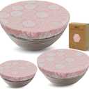 Reusable Sourdough Bowl Covers for Bread Proofing, Thickened Large Elastic Cover for Food Fruit Salad Storage, Sourdough Bread Baking Supplies 100% Cotton Cloth Fabric Washable (Pink)